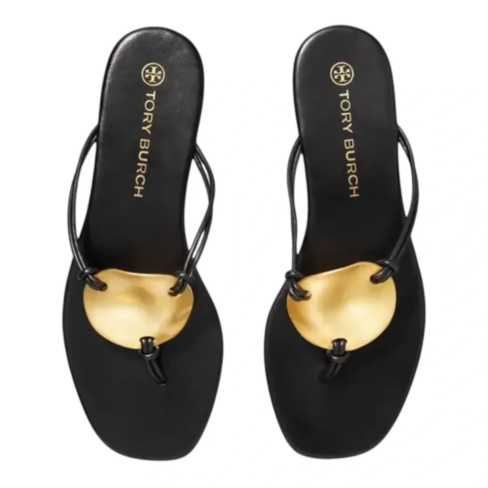 Tory Burch Black and Gold Women's Sandals - Picture 2 of 4